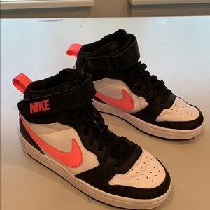 Nike Pink and Black Sneakers High-Top Design